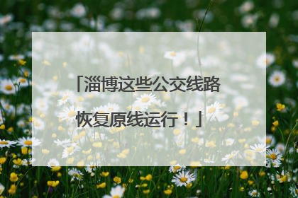 淄博这些公交线路恢复原线运行！