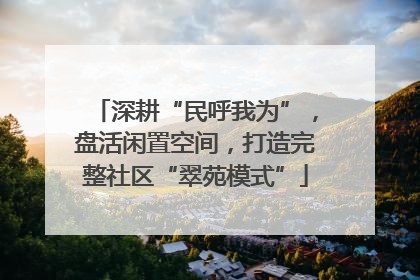深耕“民呼我为”，盘活闲置空间，打造完整社区“翠苑模式”