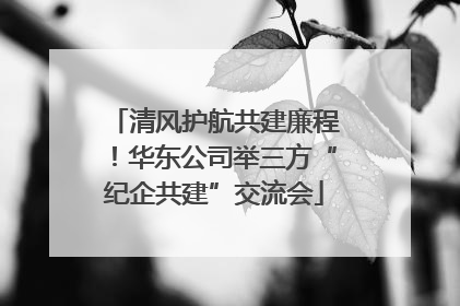 清风护航共建廉程！华东公司举三方“纪企共建”交流会