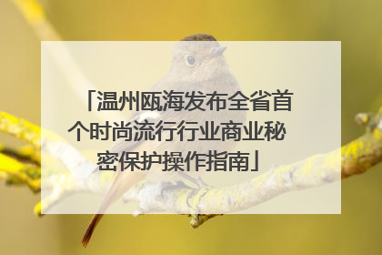温州瓯海发布全省首个时尚流行行业商业秘密保护操作指南
