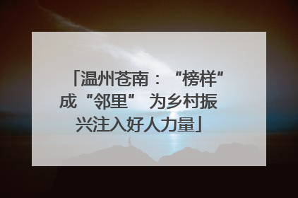 温州苍南：“榜样”成“邻里” 为乡村振兴注入好人力量