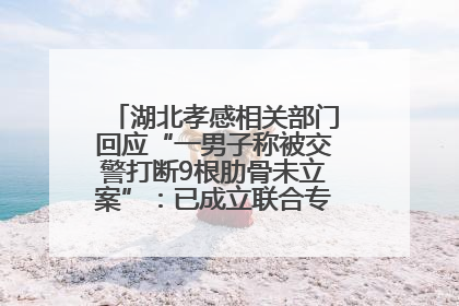 湖北孝感相关部门回应“一男子称被交警打断9根肋骨未立案”：已成立联合专班开展工作