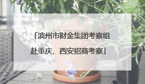 滨州市财金集团考察组赴重庆、西安招商考察