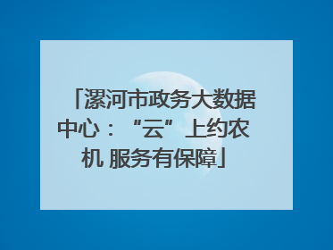 漯河市政务大数据中心：“云”上约农机 服务有保障