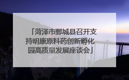 菏泽市鄄城县召开支持明康原料药创新孵化园高质量发展座谈会