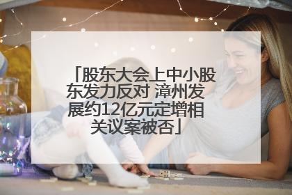 股东大会上中小股东发力反对 漳州发展约12亿元定增相关议案被否