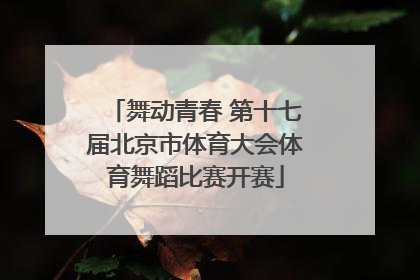 舞动青春 第十七届北京市体育大会体育舞蹈比赛开赛