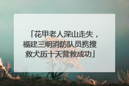 花甲老人深山走失，福建三明消防队员携搜救犬历十天营救成功