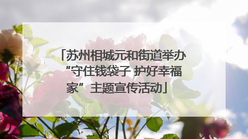苏州相城元和街道举办“守住钱袋子 护好幸福家”主题宣传活动