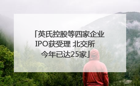 英氏控股等四家企业IPO获受理 北交所今年已达25家