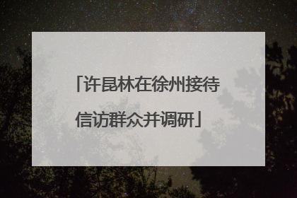 许昆林在徐州接待信访群众并调研