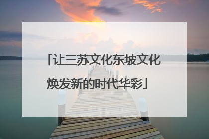 让三苏文化东坡文化焕发新的时代华彩