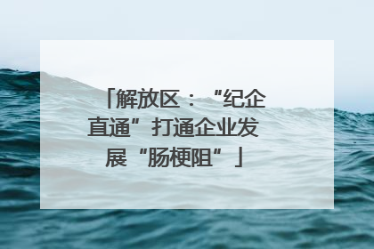 解放区：“纪企直通”打通企业发展“肠梗阻”