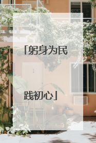 躬身为民践初心
