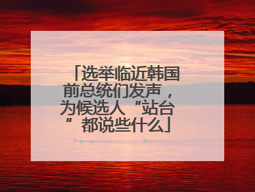 选举临近韩国前总统们发声，为候选人“站台”都说些什么