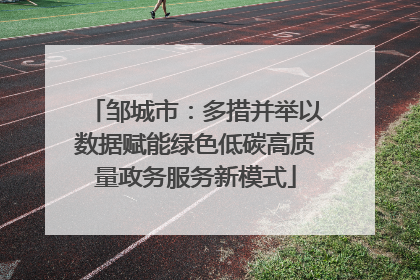 邹城市：多措并举以数据赋能绿色低碳高质量政务服务新模式
