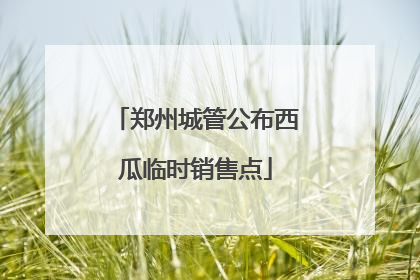 郑州城管公布西瓜临时销售点