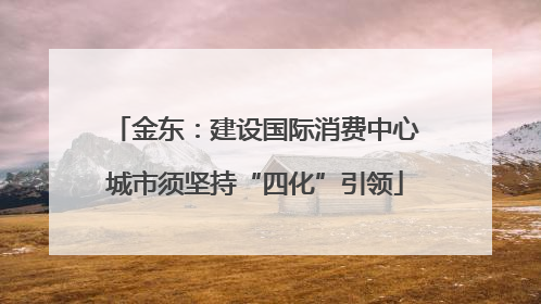 金东：建设国际消费中心城市须坚持“四化”引领