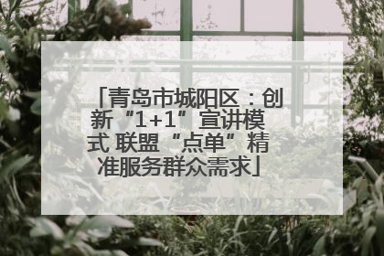青岛市城阳区：创新“1+1”宣讲模式 联盟“点单”精准服务群众需求