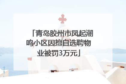 青岛胶州市凤起潮鸣小区因擅自选聘物业被罚3万元
