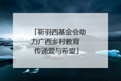 靳羽西基金会助力广西乡村教育 传递爱与希望