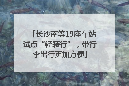 长沙南等19座车站试点“轻装行”，带行李出行更加方便
