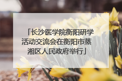 长沙医学院衡阳研学活动交流会在衡阳市蒸湘区人民政府举行