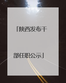 陕西发布干部任职公示