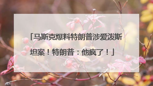 马斯克爆料特朗普涉爱泼斯坦案！特朗普：他疯了！