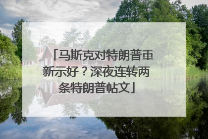 马斯克对特朗普重新示好？深夜连转两条特朗普帖文