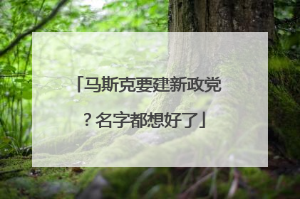 马斯克要建新政党？名字都想好了