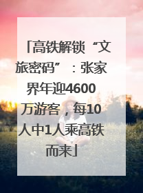 高铁解锁“文旅密码”：张家界年迎4600万游客，每10人中1人乘高铁而来
