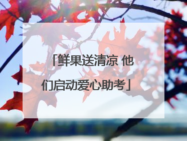 鲜果送清凉 他们启动爱心助考