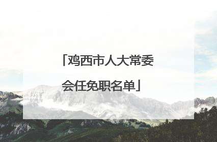 鸡西市人大常委会任免职名单