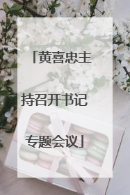 黄喜忠主持召开书记专题会议