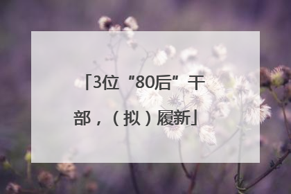 3位“80后”干部，（拟）履新