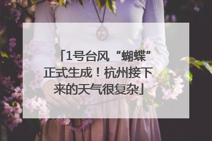 1号台风“蝴蝶”正式生成！杭州接下来的天气很复杂