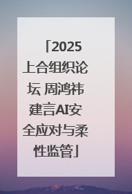 2025上合组织论坛 周鸿祎建言AI安全应对与柔性监管