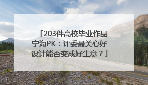 203件高校毕业作品宁海PK：评委最关心好设计能否变成好生意？