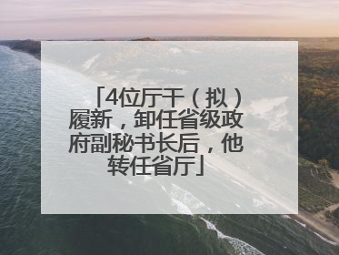 4位厅干（拟）履新，卸任省级政府副秘书长后，他转任省厅