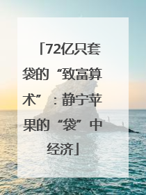 72亿只套袋的“致富算术”：静宁苹果的“袋”中经济