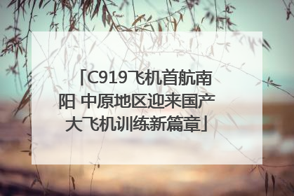 C919飞机首航南阳 中原地区迎来国产大飞机训练新篇章
