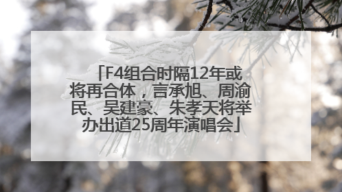 F4组合时隔12年或将再合体，言承旭、周渝民、吴建豪、朱孝天将举办出道25周年演唱会