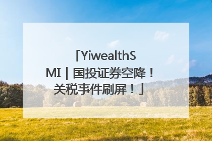 YiwealthSMI｜国投证券空降！关税事件刷屏！